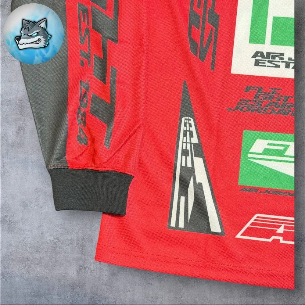 Nike Air Jordan Racing‎ Motocross Dri-Fit Long Sleeve Shirt Mens Med FV7239-687